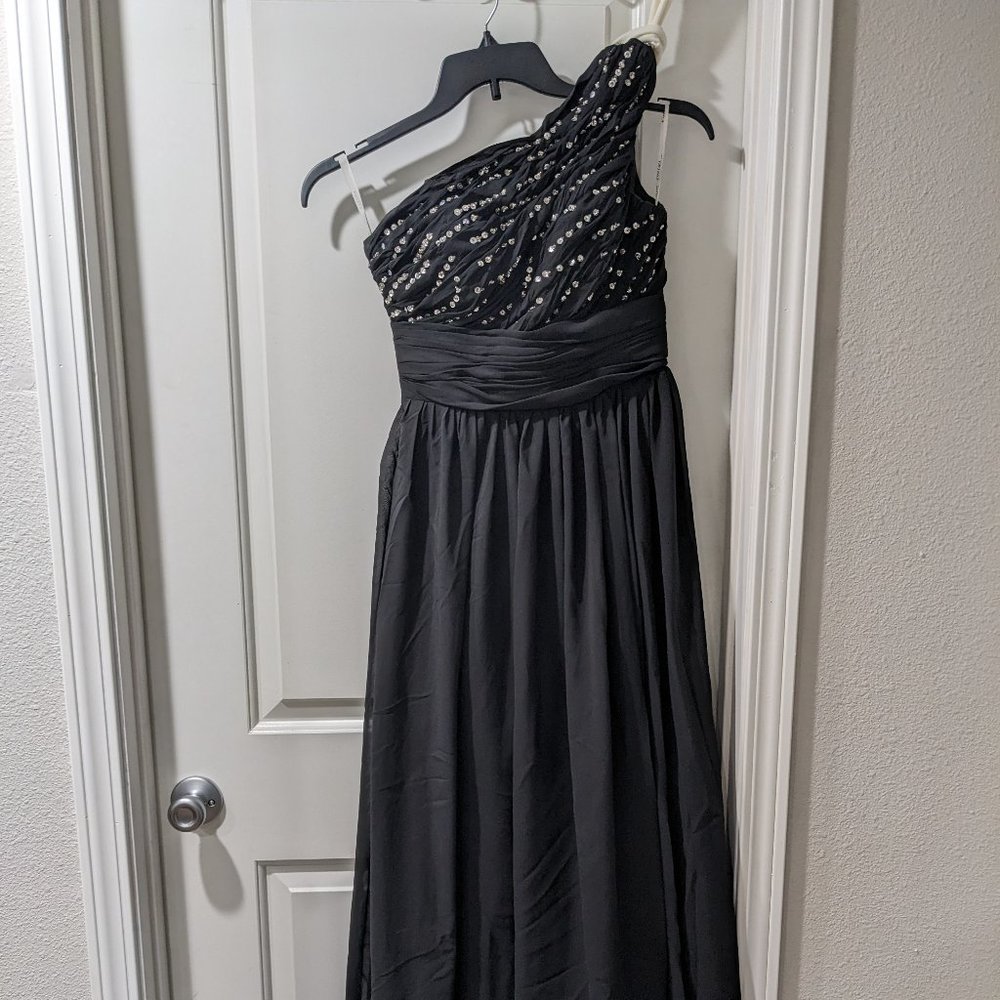 Custom Single Shoulder Light Sequins Prom Dress